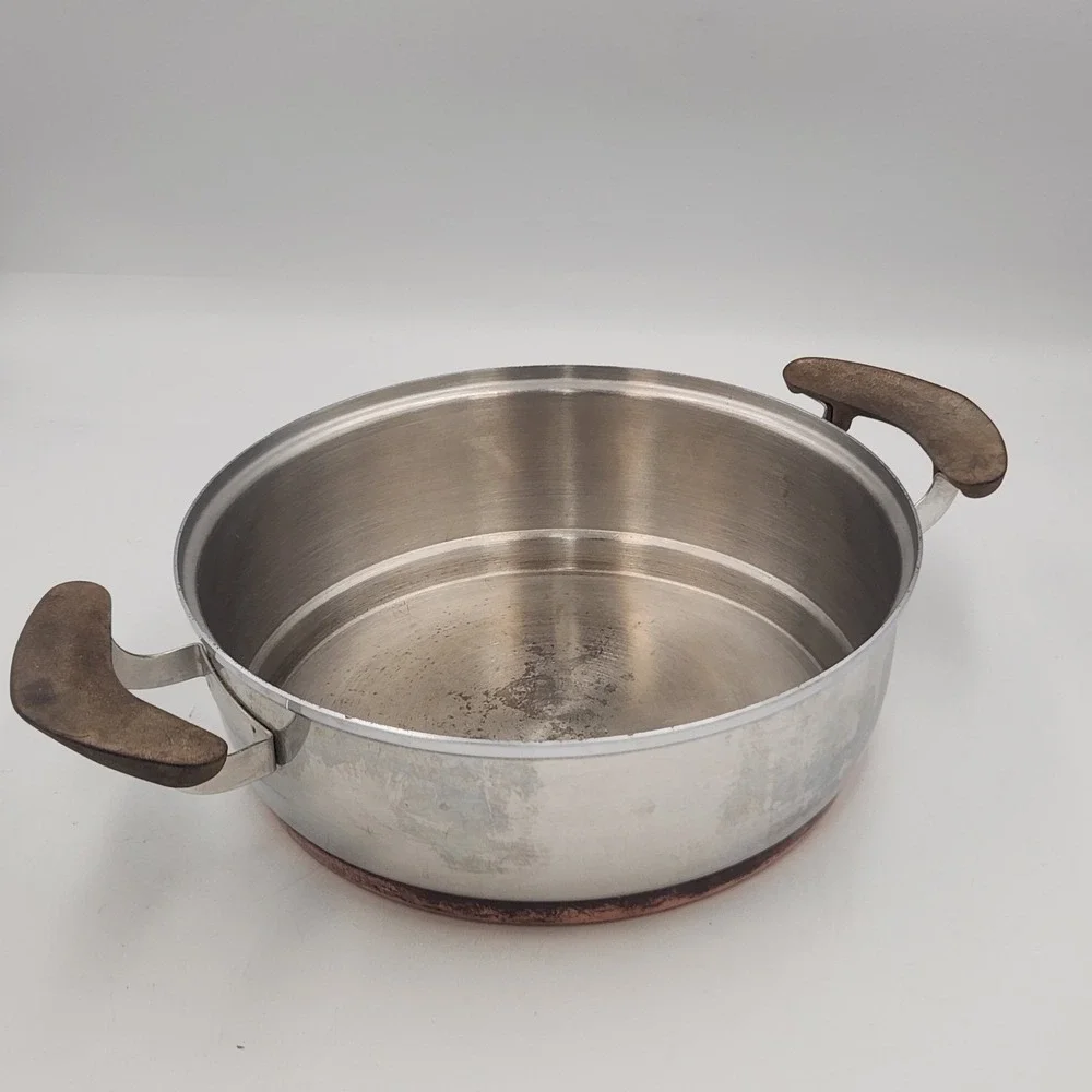 Vintage Presto Pride Stainless Steel Saucepan Copper Bottom A-9 9 Inch